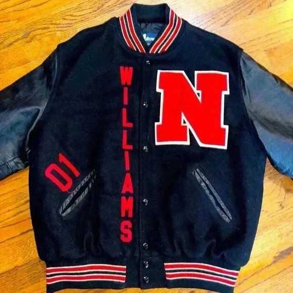 Vintage red and black varsity jacket  90s - Picture 1 of 6